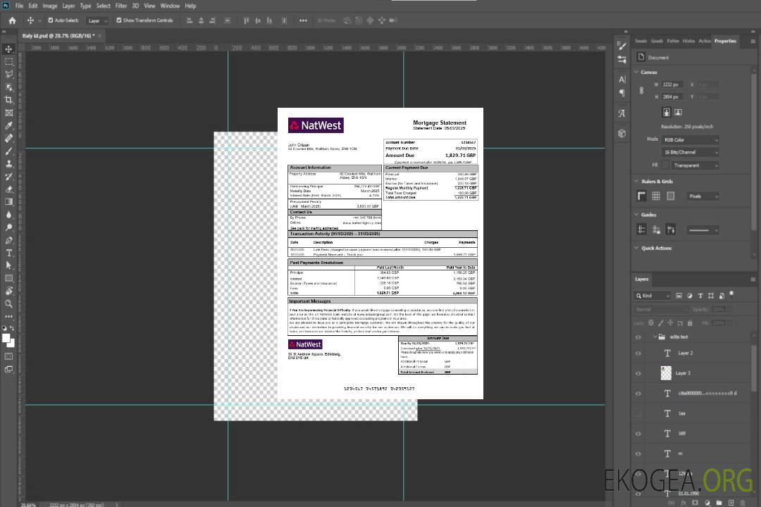 Relevé hypothécaire de la banque NatWest du Royaume , Uni aux formats Word et PDF template Relevé hypothécaire de la banque NatWest du Royaume , Uni aux formats Word et PDF template